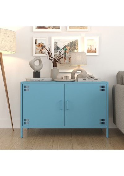 Pera Tv Ünitesi, Tv Dolabı,2 Kapaklı Dolap 100,50 X 40 X 64,50 Cm - 9 Renk Seçeneği Bulunmaktadır Ral 5024 Mavi