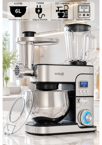 Mioji Mio MX10 6L 1500W Mikser & Blender Seti