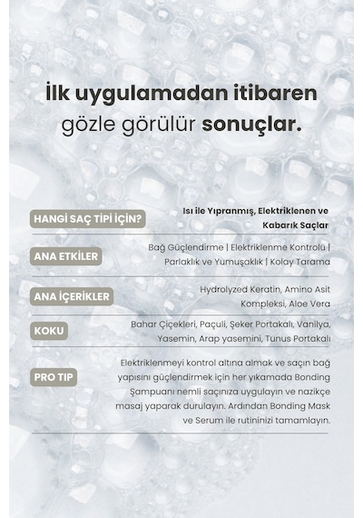 Matsu Bonding Bağ Yapılandırıcı Şampuan 350 ml | Kırılma Karşıtı & Anti-Frizz