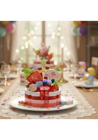 Lz-8644 Çilekli Pasta 160 Parça Block Oyuncak-mini Poşet