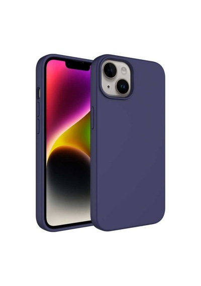 Apple Uyumlu iPhone 14 Plus Kılıf Sıvı Teknolojili Silinebilir Sert Zore Kivi Kapak Lacivert