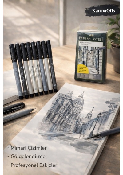 Pitt Artist Pen Soft Brush Sb 8 Li Set Gri Ton Kaligrafi Ve Çizim Kalemleri