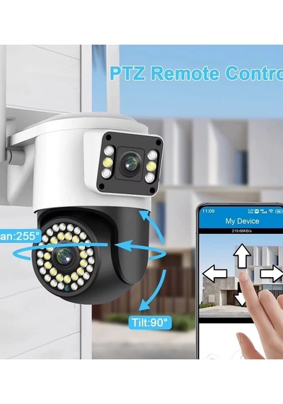Buğz 4mp Yoosee Çift Lens Ip Kamera - Wıfı Açık Otomatik İzleme, Su Geçirmez Kablosuz Güvenlik Ev Kamerası, Renkli Gece Görüş