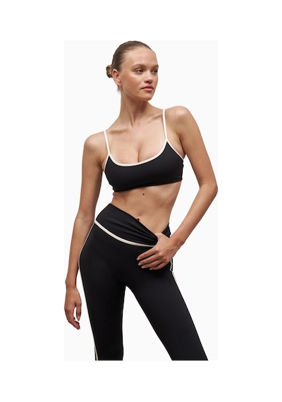 Because Of Alice Base Contrast Trim Cami Bra Tamamlayıcı Spor Sütyeni Siyah