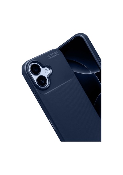 Apple İphone Uyumlu 17 Auto Focus Karbon Kapak - Lacivert Renk