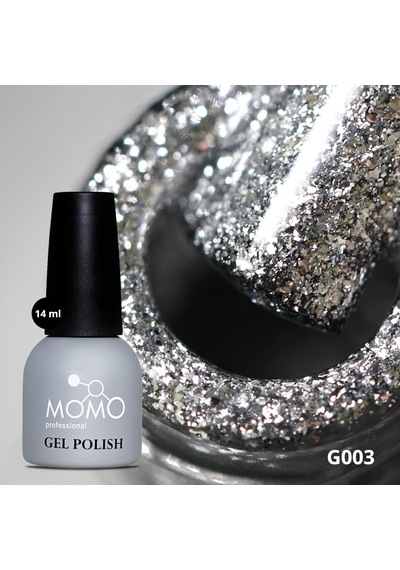 Momo Professional Glitter Kalıcı Oje G003 Yoğun Gümüş Parıltılı 14 Ml