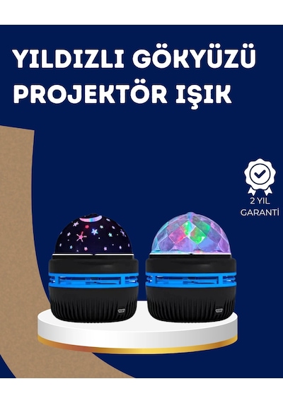 360 Dönen Galaxy Projektörlü Gece Lambası Star Master Yıldızlı Gökyüzü Efekti Renkli