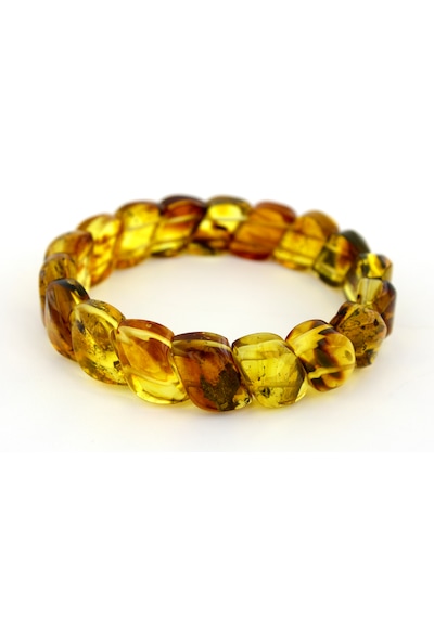 Kehribar Bileklik Fosilli Roleks Özel Tasarım Ambergold Blk23-45 Çok Renkli