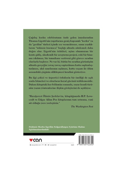 Hayalperest Ölünün Şarkıları - Thomas Ligotti - Can Yayınları