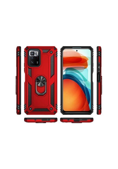 Xiaomi Poco X3 Gt Kılıf Kamera Koruyucu Manyetik Standlı Tank Koruma Vardar Kırmızı