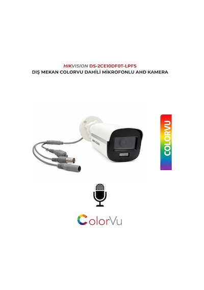 Colorvu Mikrofonlu Güvenlik Kamerası Ds-2ce10df0t-lpfs
