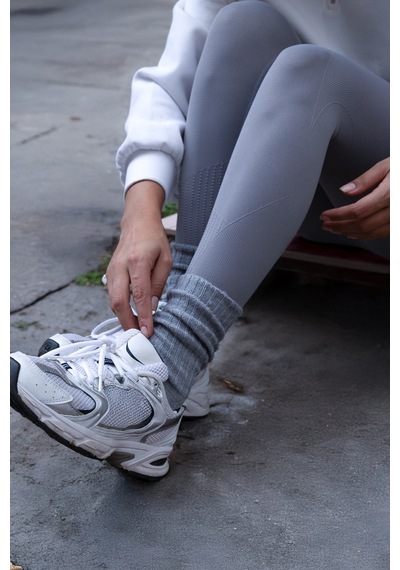 Ozzy Socks 3 Lü Kışlık Kadın Yünlü Uyku Çorabı Soft Touch Gri Renk Isı Tutucu Çorap Gri