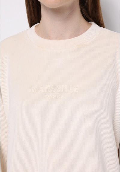 Colin's Colins Regular Fit Yuvarlak Yaka Sloganlı Kadın Ekru Sweatshirt Cl1076579 Q1.v2 Ecr Ekru