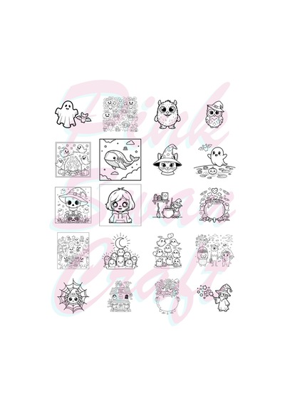 Halloween Spooky Cute And Kawaii Bold And Easy 20 X 20 Cm Büyük Boyama Kitabı