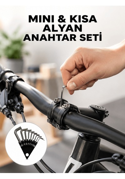 9 Parça Kısa Tip Alyan Seti Isıl İşlemli Profesyonel Kullanım Yen