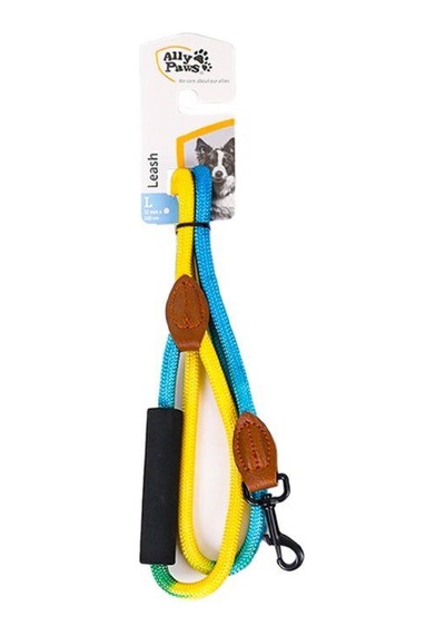 Ally Paws Köpük Saplı Fitil Gezdirme Kayışı L 120 Cm X 12 Mm Çok Renkli