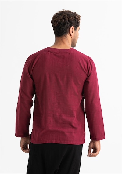 Uzun Kol Şile Bezi Bisiklet Yaka Erkek Tshirt Koyu Bordo 3068 Koyu Bordo