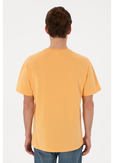 U.S. Polo Assn. Erkek Comfort Fit Bisiklet Yaka Turuncu Tişört 50306450-VR202