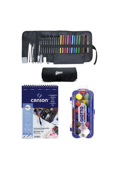 Canson Resim Defteri Mix Media A5 200 gr Faber Giotto Boyama Seti