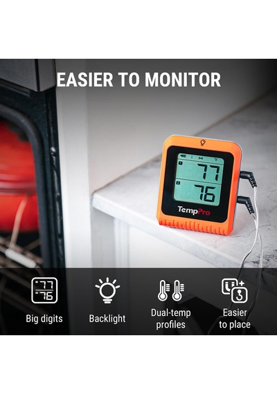 Thermopro Tp920 Çift Problu Şarjlı Bluetooth Gıda Termometresi, 150m Menzilli Telefon Kontrollü Barbekü Ve Fırın
