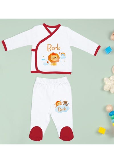 Bk Kids Kişiye Özel Hastane Çıkışı, Bebek Kıyafeti, Yeni Doğan Bebek Hediyesi, 6 Parça Kırmızı Bebek Elbise Giyim Seti-10