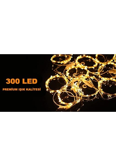 3x3 Metre Peri Led Kumandalı Perde Asma Kancalı Peri Led Yılbaşı Led Gün Işığı Led Işık 8 Modlu Parti Işığı Dekoratif Işık Led Saçak Led Işık Perde Led Yılbaşı Dekorasyon