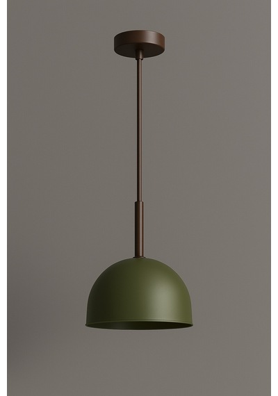 Verde Dome Sarkıt Lamba Sarkıt Lamba-avize - Modern Endüstriyel Mufak Hol Cafe Salon Avize Haki Yeşil