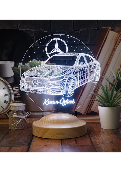 Mercedes Logo Tasarımlı, Mercedes Benz Figürlü Led Masa Lambası