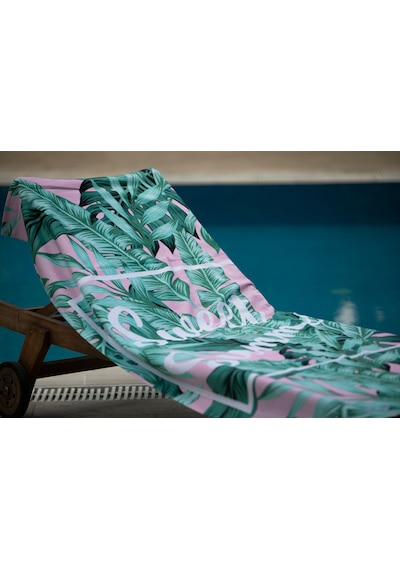 Yorka Design Sweet Summer Yaprak Desenli Plaj Havlusu