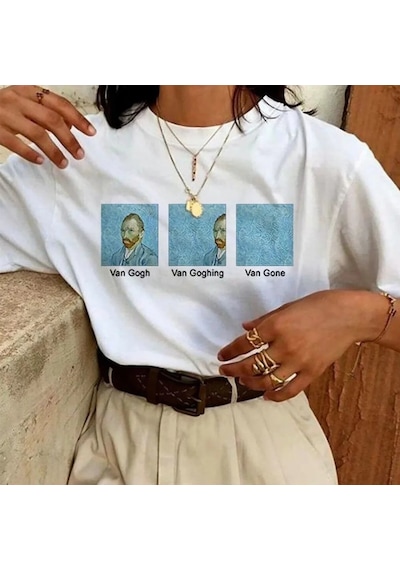 Hazego Unisex Baskılı Oversize T-shirt - Beyaz
