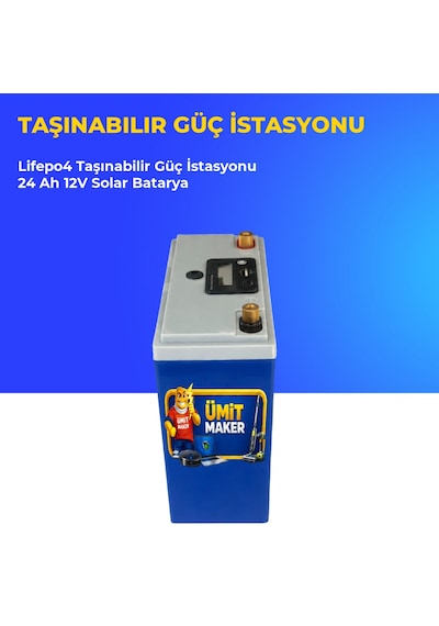 Lifepo4 Taşınabilir Güç İstasyonu 24 Ah 12v Solar Batarya