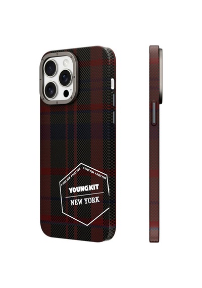 Youngkit Apple Uyumlu iPhone 15 Pro Max Gezhi Arka Koruma Kılıf - Kırmızı Kırmızı