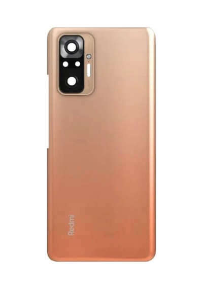 Xiaomi Redmi Note 10 Pro Bronz Kamera Camlı Arka Cam Batarya Pil Kapağı Telefon Arka Kapak Altın 85337787