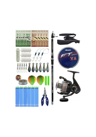 Yekoutdoor Surf Olta Seti Okuma Carbonite Pro Tele Surf 420 Cm Surf Kamışı&okuma Revenger Rv-65 Fd Olta Makinesi