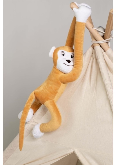 Boumini Toys Boyuna Sarılan Peluş Maymun Rattan Elleri Çıtçıtlı 55 Cm - Rattan
