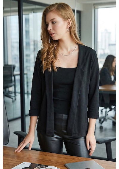 Armonika Kadın Siyah Duble Kol Ceket Arm-26k001054