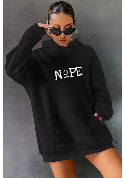Startmore Nope Baskılı Kapişonlu Sweatshırt Siyah