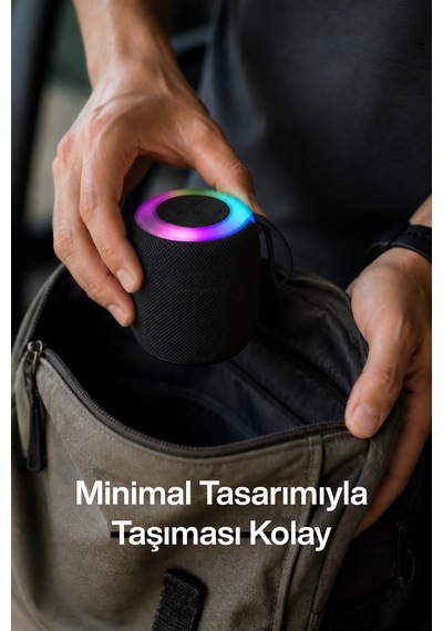 Metaforce Rgb Işıklı Şarjlı Bluetooth Hoparlör - Type-c - Fm Radyo - Usb - Hafıza Kartı Siyah