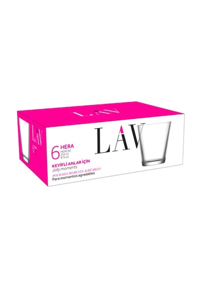 Lav Hera Cam Viski Bardağı 6'lı 255 ml (Meşrubat/Kokteyl Bardağı )