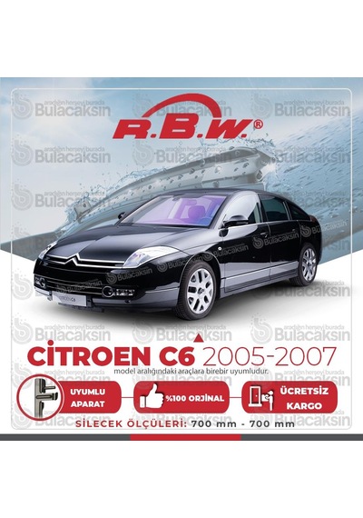 Rbw Citroen C6 2005 - 2007 Ön Muz Silecek Takımı