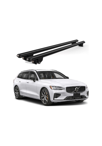 Kanca Volvo V60 Cross Country 2019 Ve Sonrası Uyumlu Siyah Kilitli Ara Atkı 120cm Port Bagaj Tavan Barı