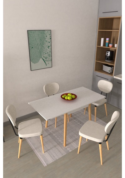 Vilinze Deniz Sandalye Avanos Ahşap Mdf Kanatlı Mutfak Masası Takımı - 70x70+70 Cm Kırık Beyaz Vilinze Deniz Sandalye Avanos Ahşap Mdf Kanatlı Mutfak Masası Takımı - 70x70+70 Cm Kırık Beyaz