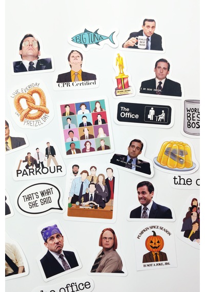 The Office Sticker Paketi 25 Parça Kaliteli Su Geçirmez Etiket Seti Çok Renkli