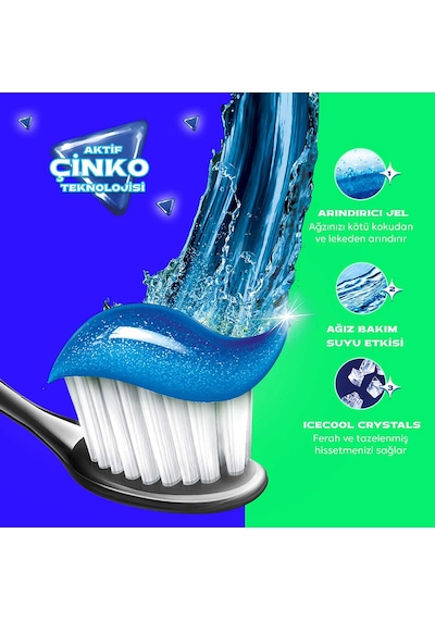 Close Up Diş Macunu Icy Cool Ağız Bakım Suyu Etkili 4 x 50 ML