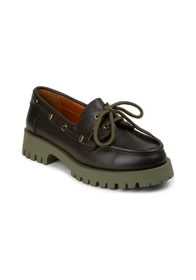 Deery Kadın Hakiki Deri Yeşil Marin Loafer - 02036zyslc02