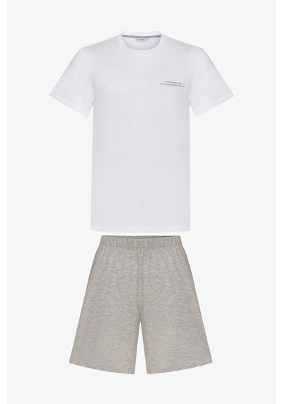 Penti Erkek Renkli Calm Grey Şortlu Pijama Takımı