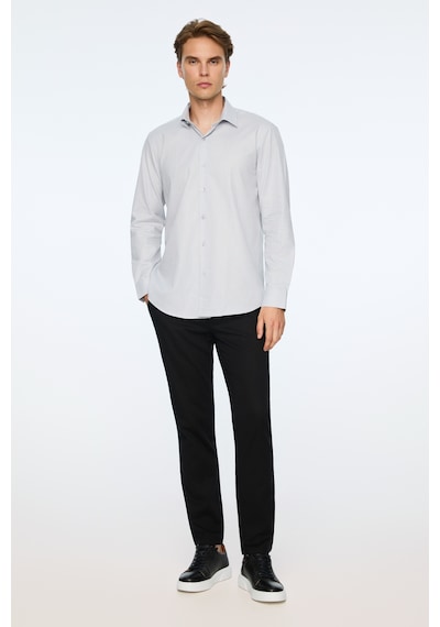 Morven Erkek Gri Basic Regular Fit Sert Yaka Gömlek 26mc004059100 Gri
