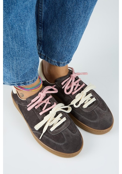 Manijero Krahe Barbella 2 Kadın Hakiki Deri Üç Ayrı Alternatif Bağcıklı Antrasit-ekru Sneakers Manijero Krahe Barbella 2 Kadın Hakiki Deri Üç Ayrı Alternatif Bağcıklı Antrasit-ekru Sneakers