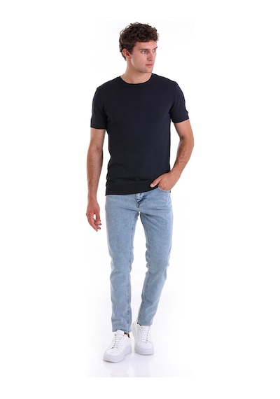 Hatemoğlu Lacivert Regular Fit Bisiklet Yaka Rayon Tişört