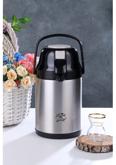 Cooker Pompalı Çelik Termos 2.5 Lt Tekli Ckr2007 Diğer